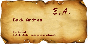 Bakk Andrea névjegykártya