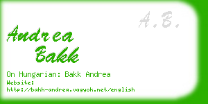 andrea bakk business card